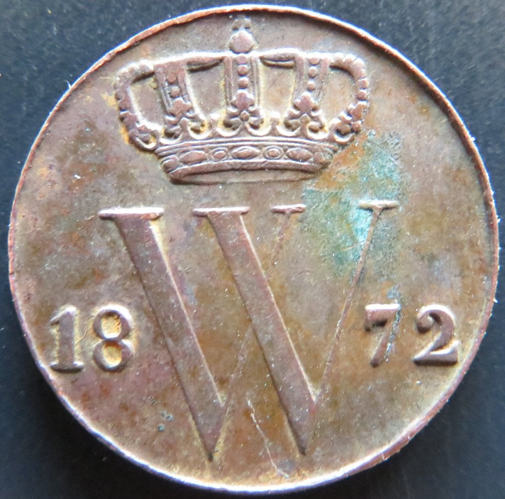 Halve Cent 1872, Postzegels en Munten, Munten | Nederland, Verzenden, Koning Willem III, Overige waardes, Losse munt