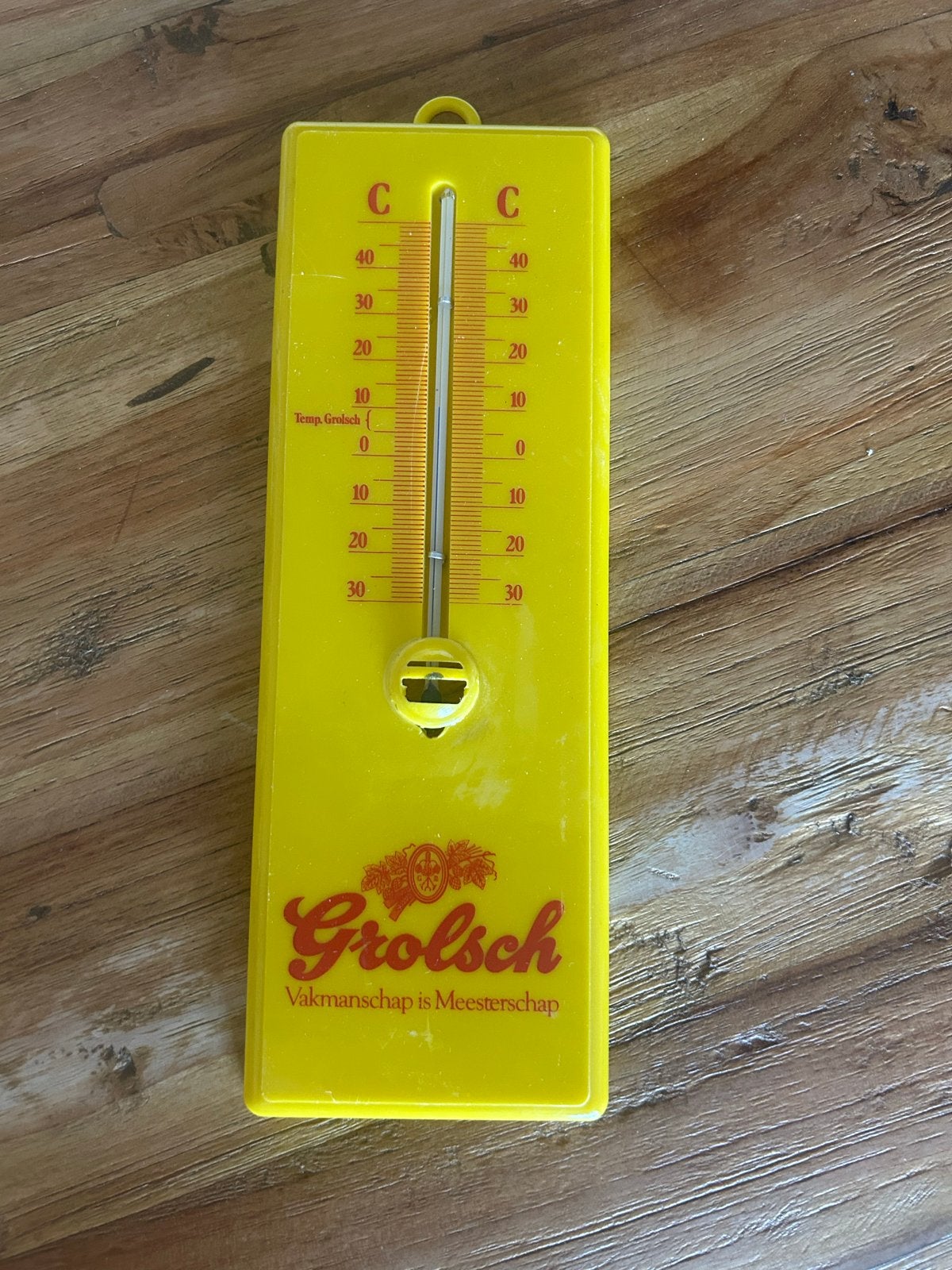 Grolsch thermometer - Vakmanschap is Meesterschap, Gebruikt, Kunststof, Ophalen of Verzenden, Overige merken