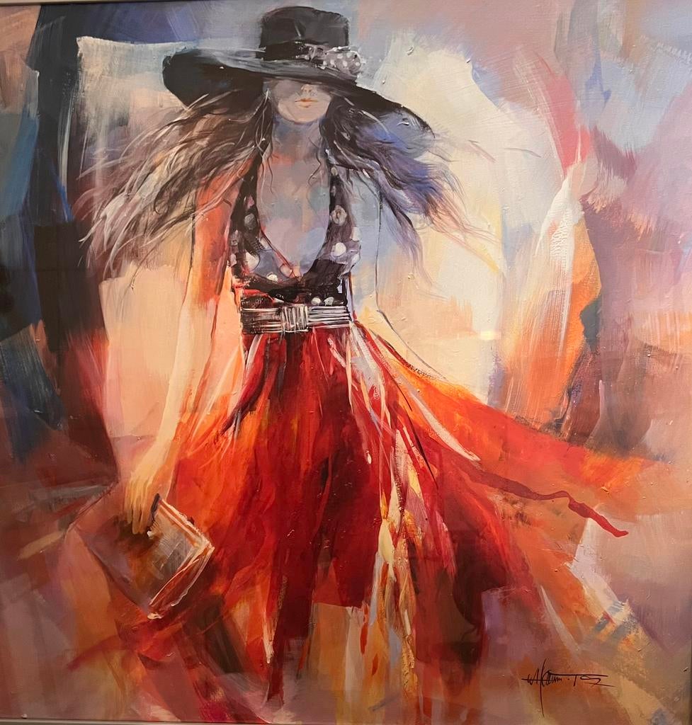 Summerdress l abstract schilderij van Willem Haenreats, Ophalen