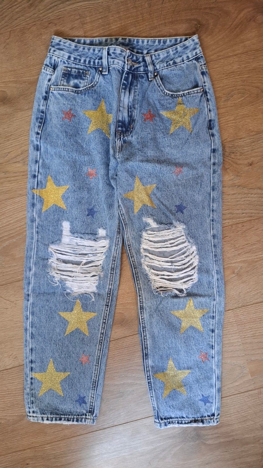 Jeans spijkerbroek zomer feest vakantie festival trend hip m, Kleding | Dames, Ophalen of Verzenden