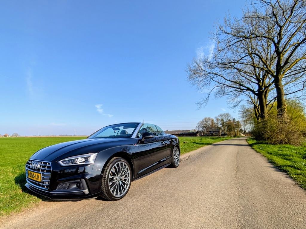 Audi A5 2.0 Cabrio - 252 pk Quattro - S Line 2017 Zwart, 15 km/l, 4 cilinders, 4 stoelen, Zwart