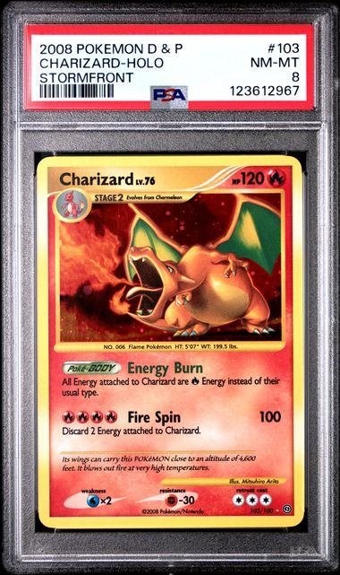 Pokémon Charizard Holo #103 PSA 8 – Stormfront – Secret Rare, Ophalen of Verzenden, Nieuw, Losse kaart, Foil