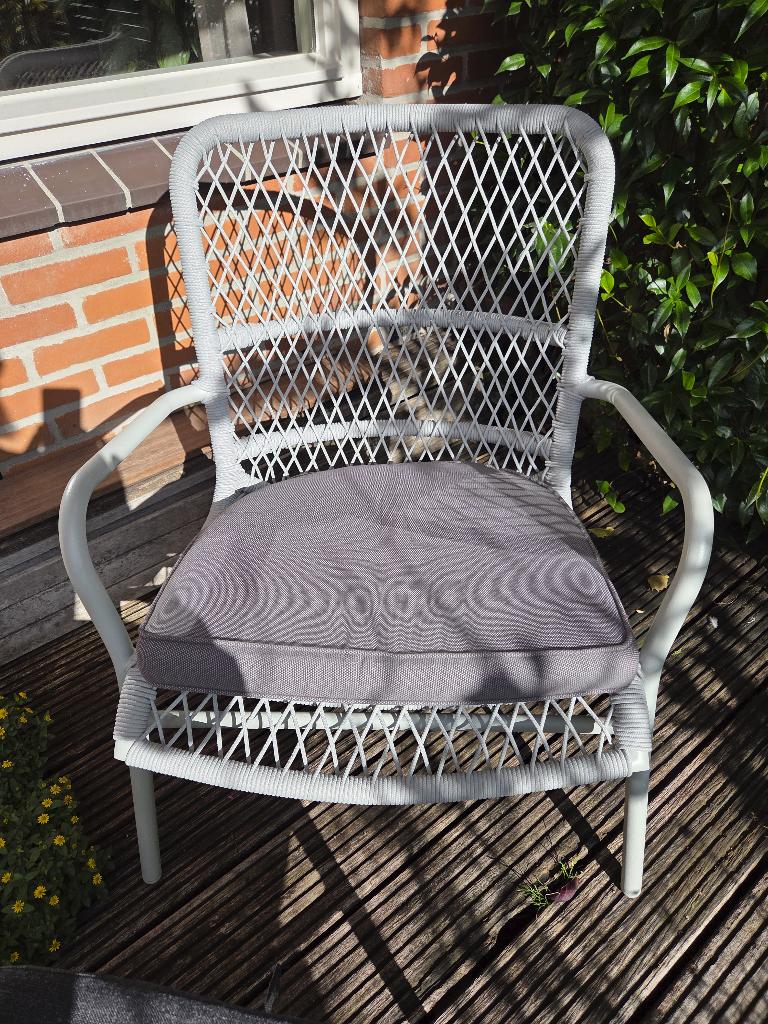 Tuinstoel met voetenbankje, Tuin en Terras, Tuinstoelen, Ophalen, Zo goed als nieuw, Overige materialen