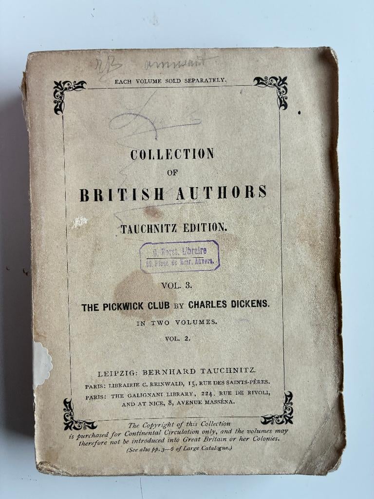 The posthumous papers of the Pickwick Club(1905), Antiek en Kunst, Ophalen of Verzenden, Dickens, Charles