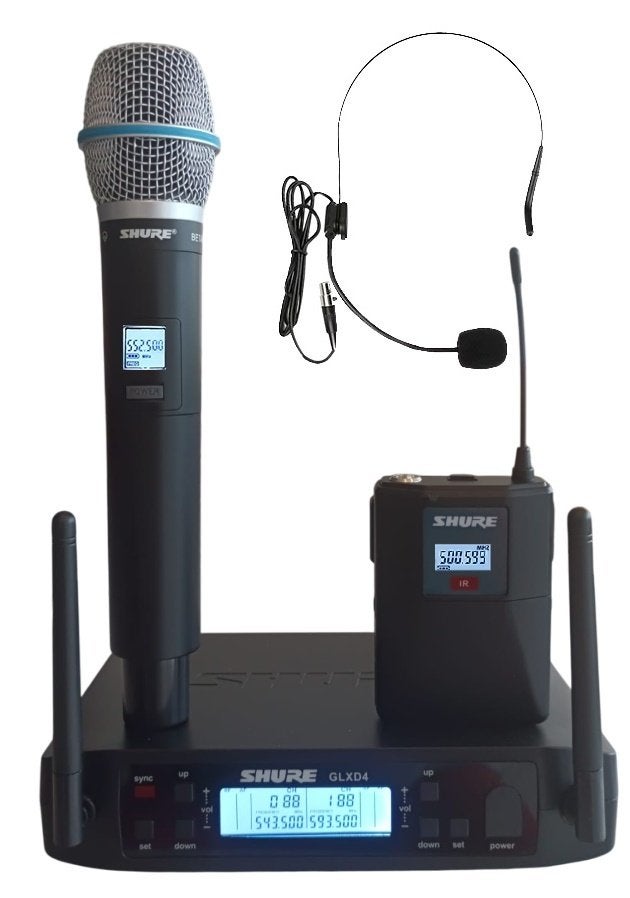 Nieuwe Shure GLXD4 1 handheld & 1 headset Micro, Ophalen of Verzenden, Nieuw, Complete set