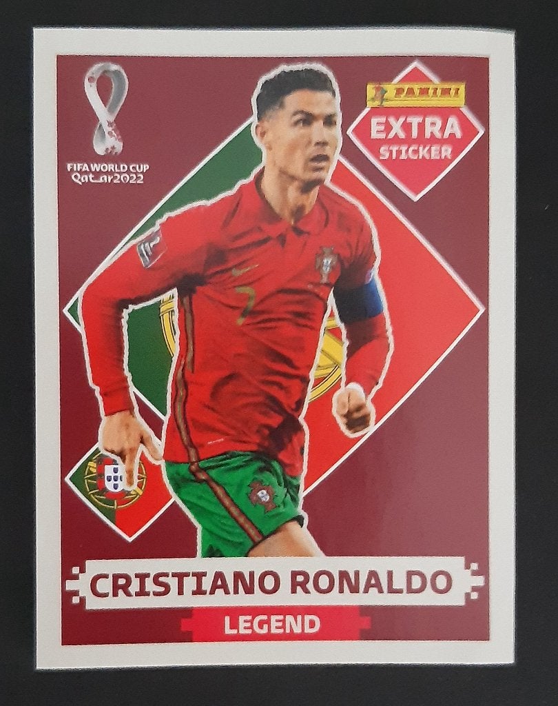 Panini Cristiano Ronaldo Extra Sticker WK Qatar 2022, Verzenden, Zo goed als nieuw, Buitenlandse clubs, Poster, Plaatje of Sticker