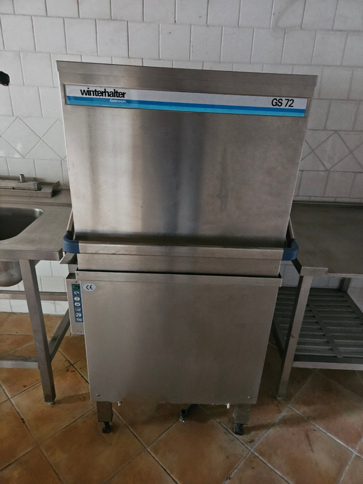 Winterhalter GS 72 doorschuifvaatwasser met RVS spoeltafel, Zakelijke goederen, Horeca | Keukenapparatuur, Reinigen, Gebruikt