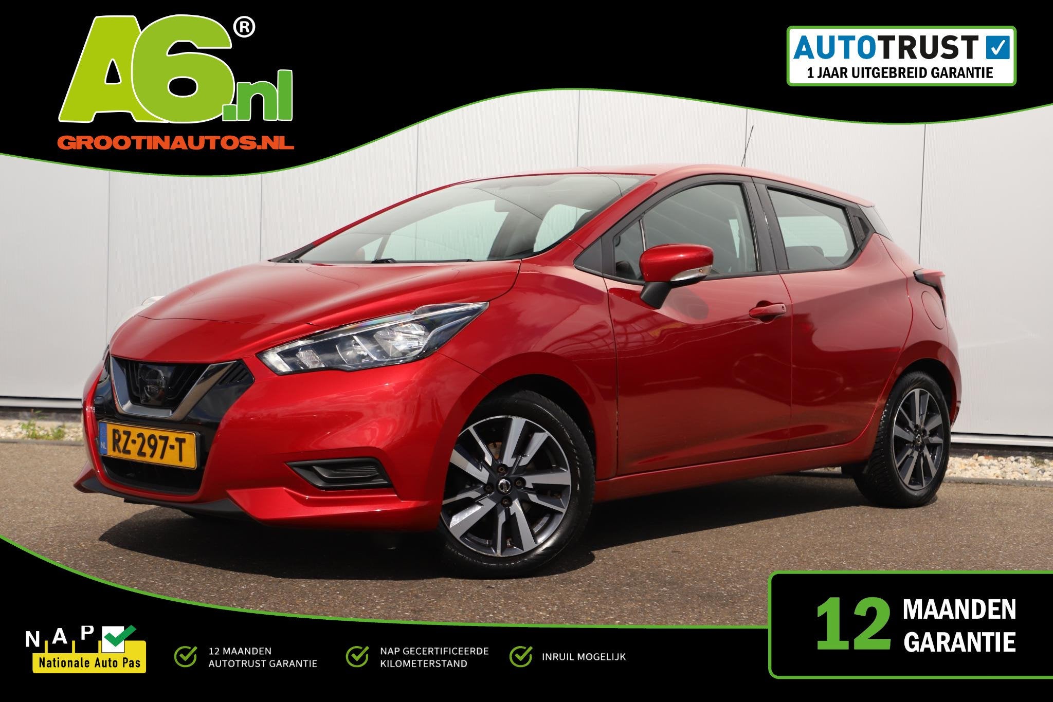 Nissan Micra 0.9 IG-T Acenta Trekhaak Carplay Android 15 inc, Auto's, Voorwielaandrijving, 898 cc, Stof, Euro 6