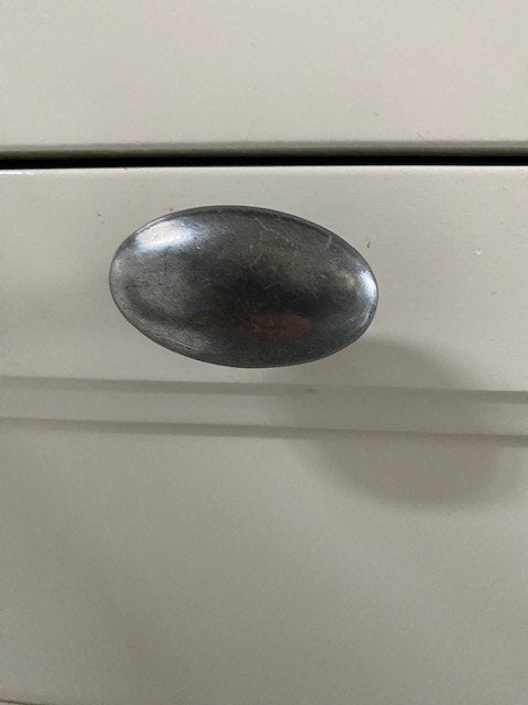 Meubelknop Ovaal 60 mm IJzer blank, Ophalen of Verzenden, Gebruikt, IJzer, Overige typen
