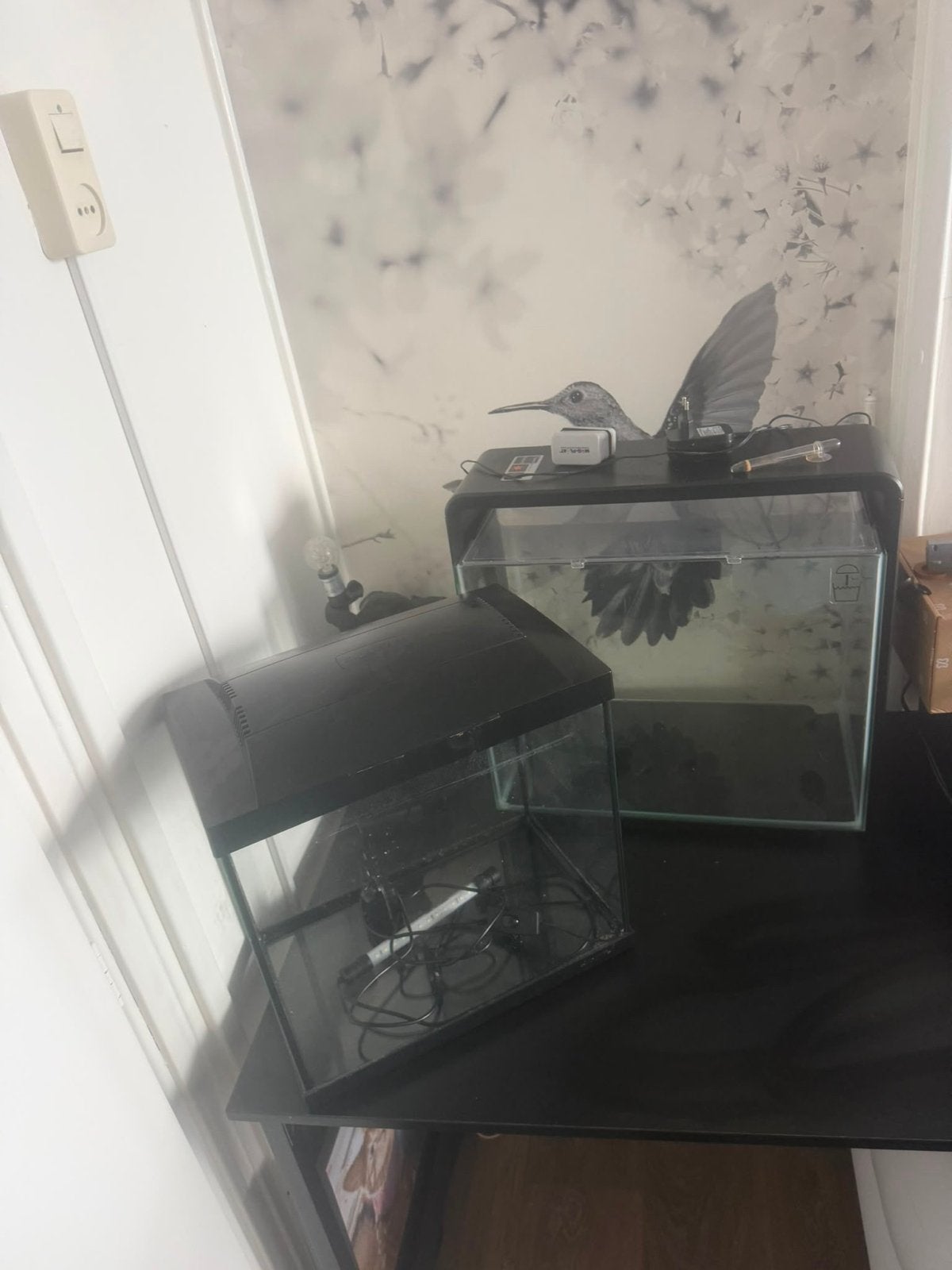 Aquarium (2x) incl. verwarming, Dieren en Toebehoren, Vissen | Aquaria en Toebehoren, Ophalen, Verwarming, Zo goed als nieuw, Leeg aquarium