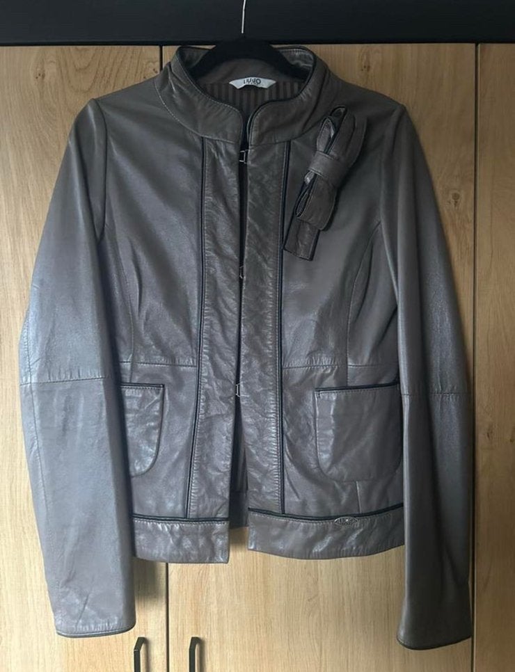 LiuJo Jeans leren jack 40 taupekleurig, Ophalen of Verzenden, Zo goed als nieuw