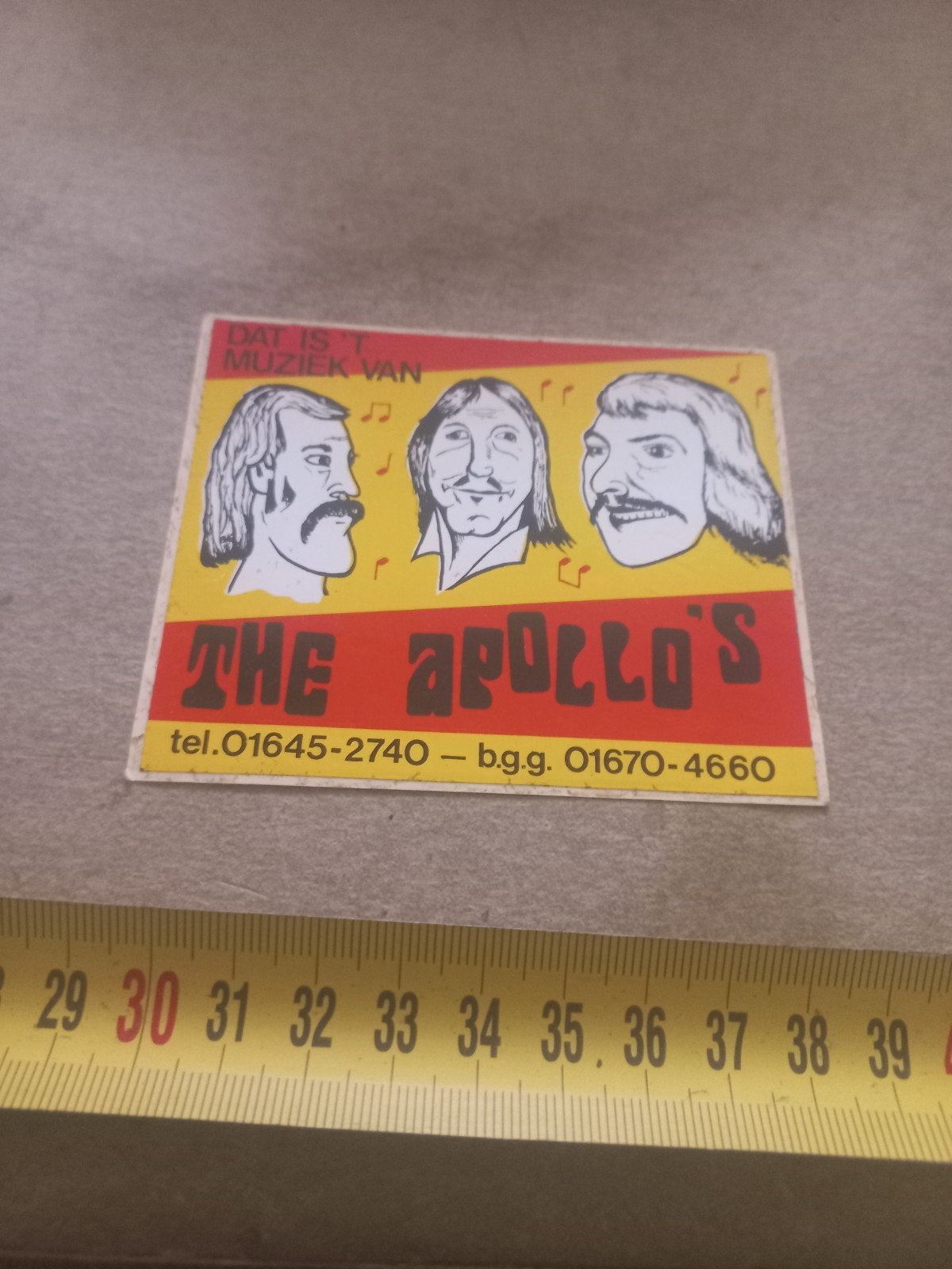 The Apollo's - Dat is 't muziek van - Sticker, Ophalen of Verzenden