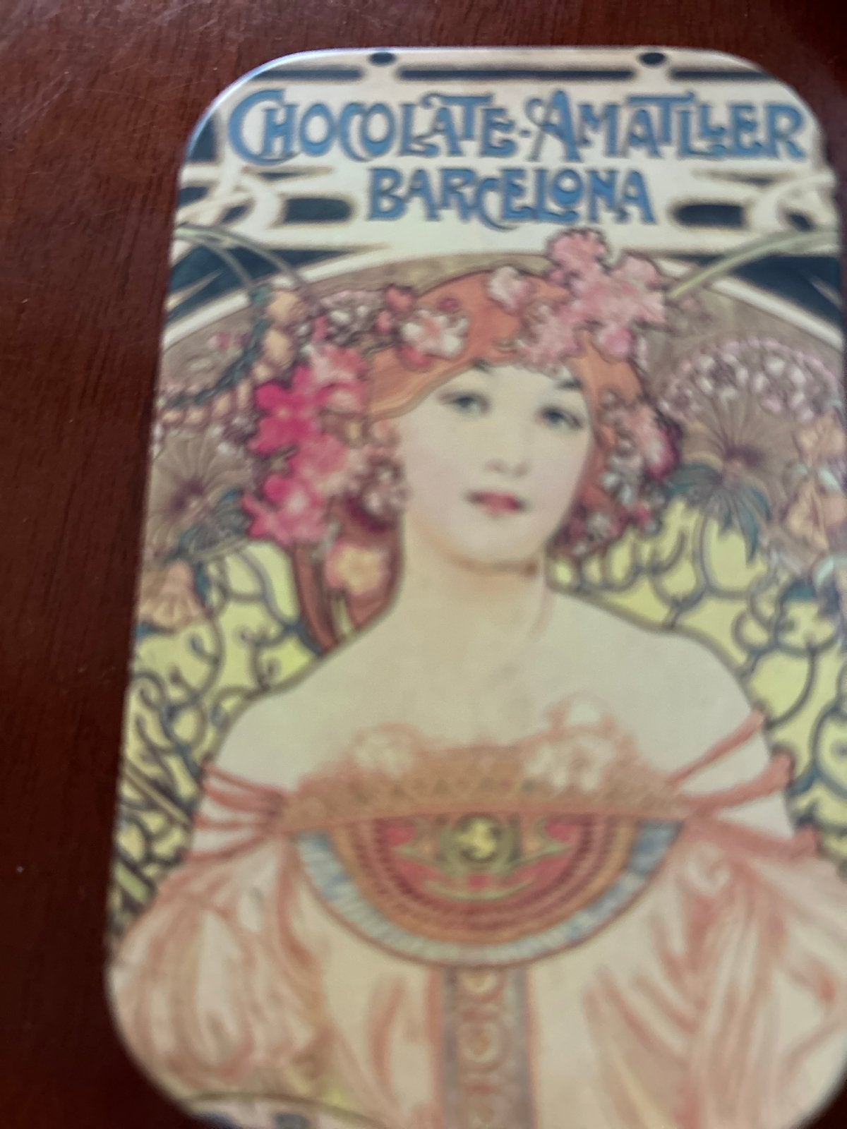 Vintage Chocolate Amatller Barcelona blikken doosje, Verzamelen, Blikken, Ophalen of Verzenden, Gebruikt, Overige, Overige merken