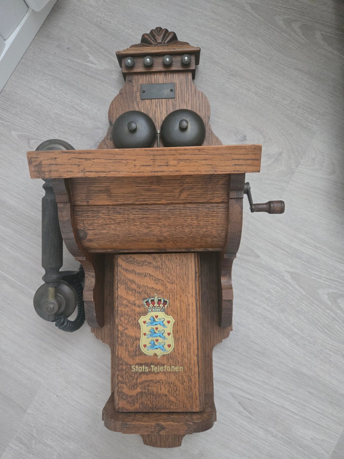 Deense houten wandtelefoon, Antiek en Kunst, Ophalen