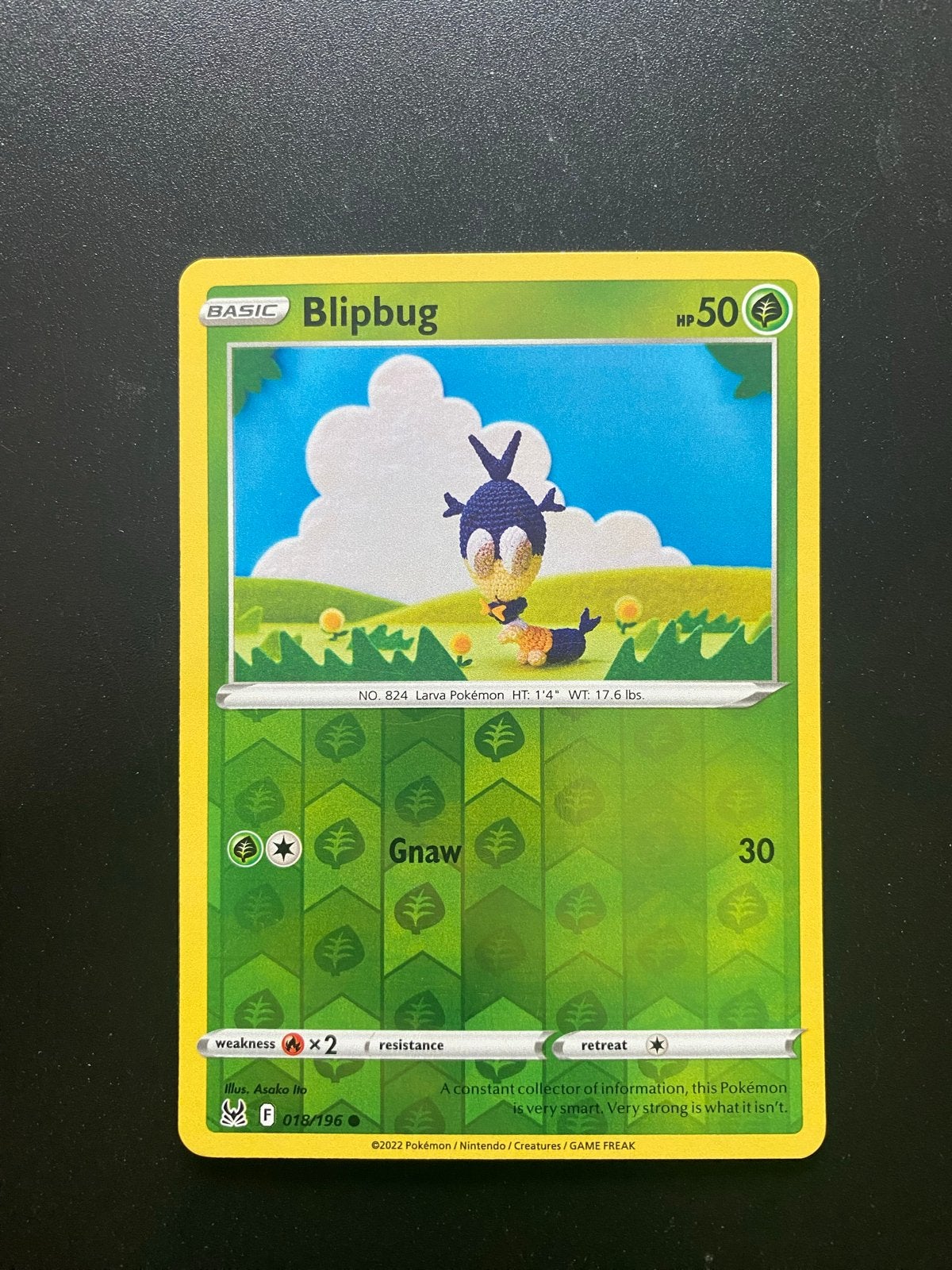 Blipbug 018/196 Reverse Holo Pokémon Lost Origin, Ophalen of Verzenden, Zo goed als nieuw, Losse kaart, Foil