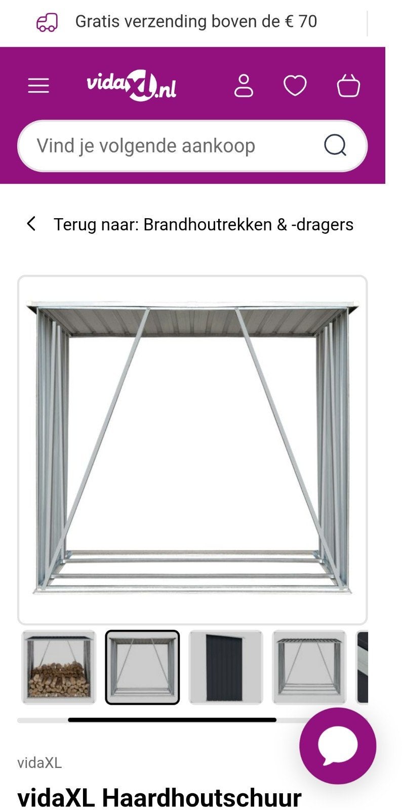 Brandhoutschuurtje te koop. Nieuw in doos. Nieuwprijs is 124, Ophalen, Nieuw, Metaal, Overige typen