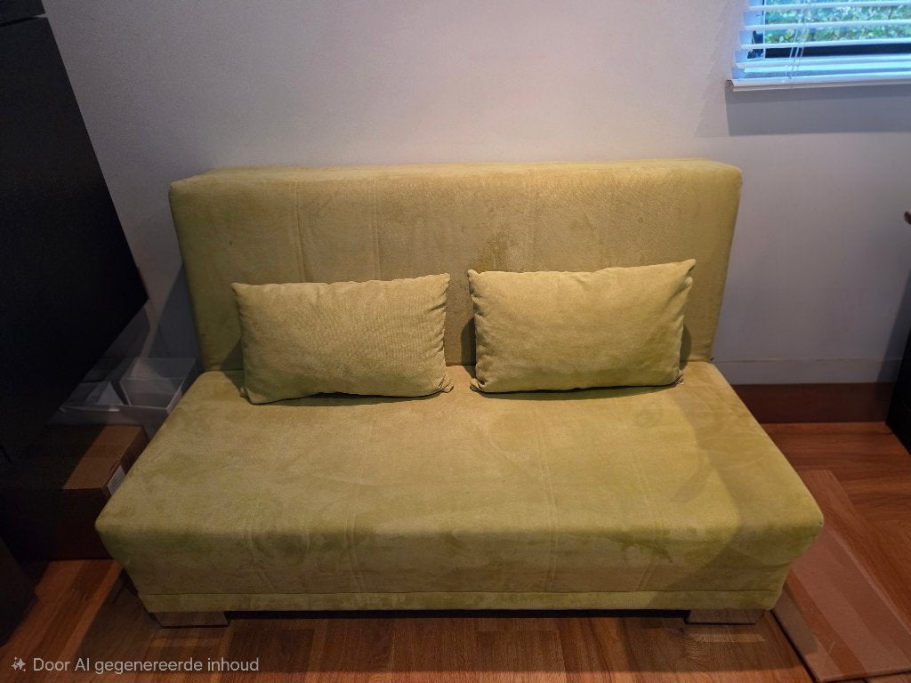 Verholt slaapbank, Huis en Inrichting, Ophalen, Gebruikt, Tweepersoons, Groen