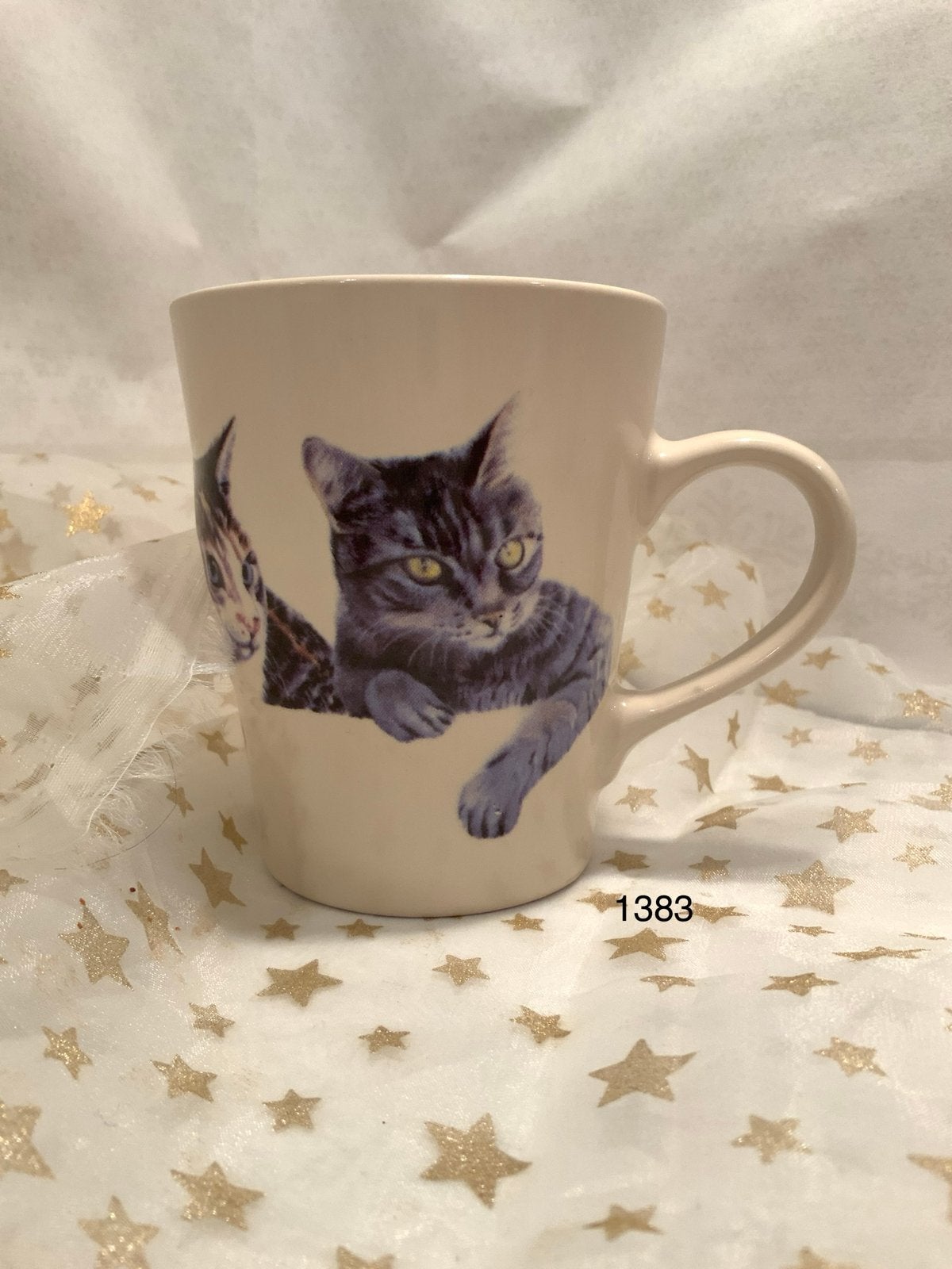 Mok met kattenprint, Ophalen of Verzenden, Gebruikt, Keramiek, Mok