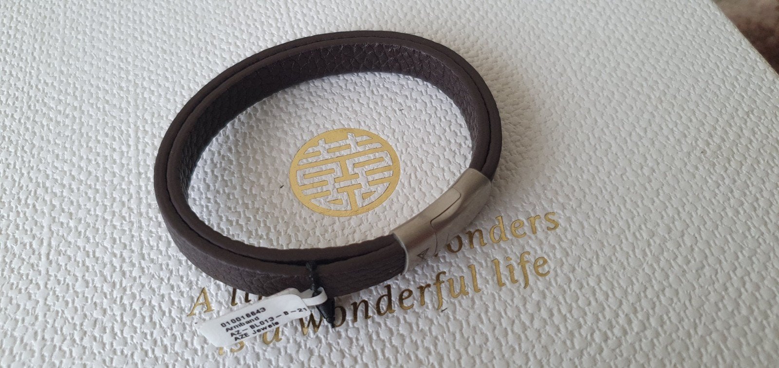 AZE Jewels leren stoere armband 21cm nieuw  vaderdagcadeau, Ophalen of Verzenden, Nieuw, Leer