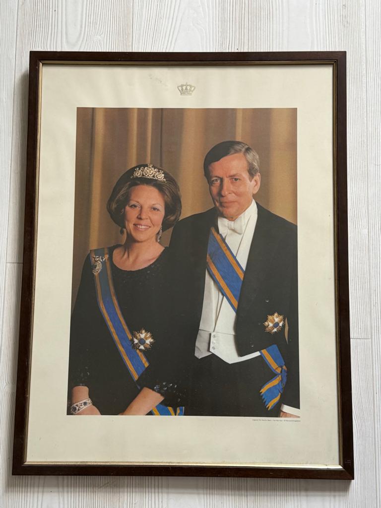 Vintage portret Koningin Beatrix & Prins Claus, Max Koot, Ophalen of Verzenden, Zo goed als nieuw
