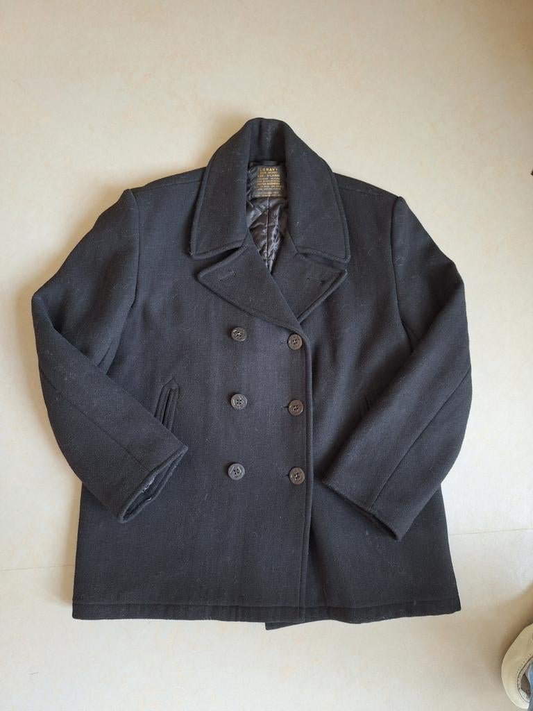 US Navy Deck Jacket Zwart XL, Kleding | Heren, Jassen | Winter, Ophalen, Zo goed als nieuw, Maat 56/58 (XL), Zwart