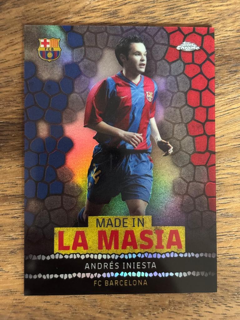 Andrés Iniesta Topps Chrome 'Made in La Masia' FC Barcelona, Ophalen of Verzenden, Zo goed als nieuw, Buitenlandse clubs, Spelerskaart
