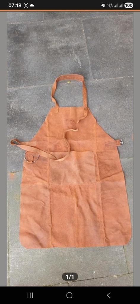 Leren BBQ Schort met Beugel - Nieuw, Verstelbaar, Ophalen of Verzenden