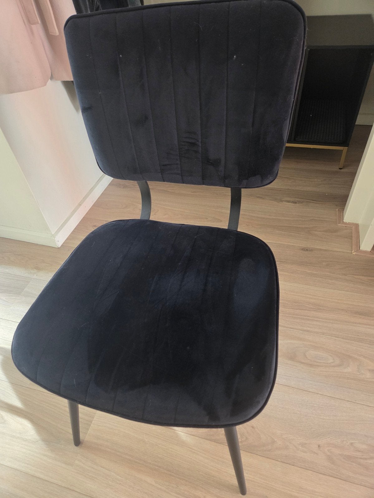 5 eetkamerstoelen: okergeel, zwart en olijfgroen, Ophalen, Gebruikt, Overige kleuren, Stof