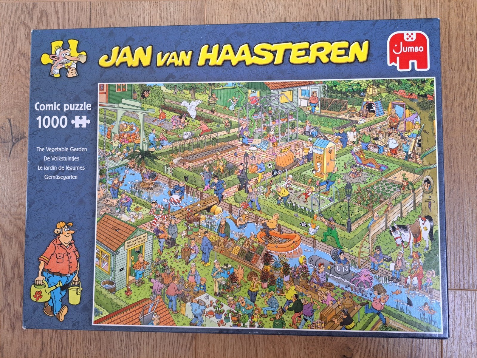 Puzzel Jan van Haasteren 1000 stukjes De volkstuintjes, Ophalen, 500 t/m 1500 stukjes, Zo goed als nieuw, Legpuzzel