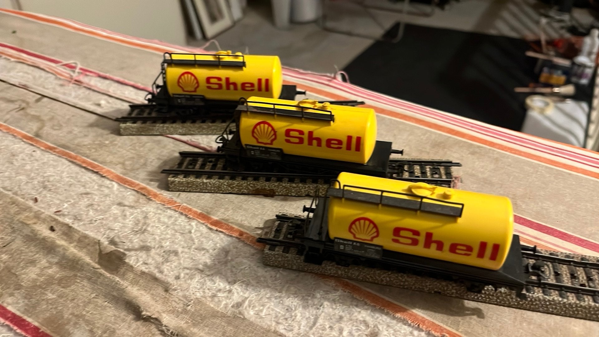 Te koop 3 x ketelwagon van marklin 4442 Shell, Wisselstroom, Gebruikt, Rails, Ophalen of Verzenden