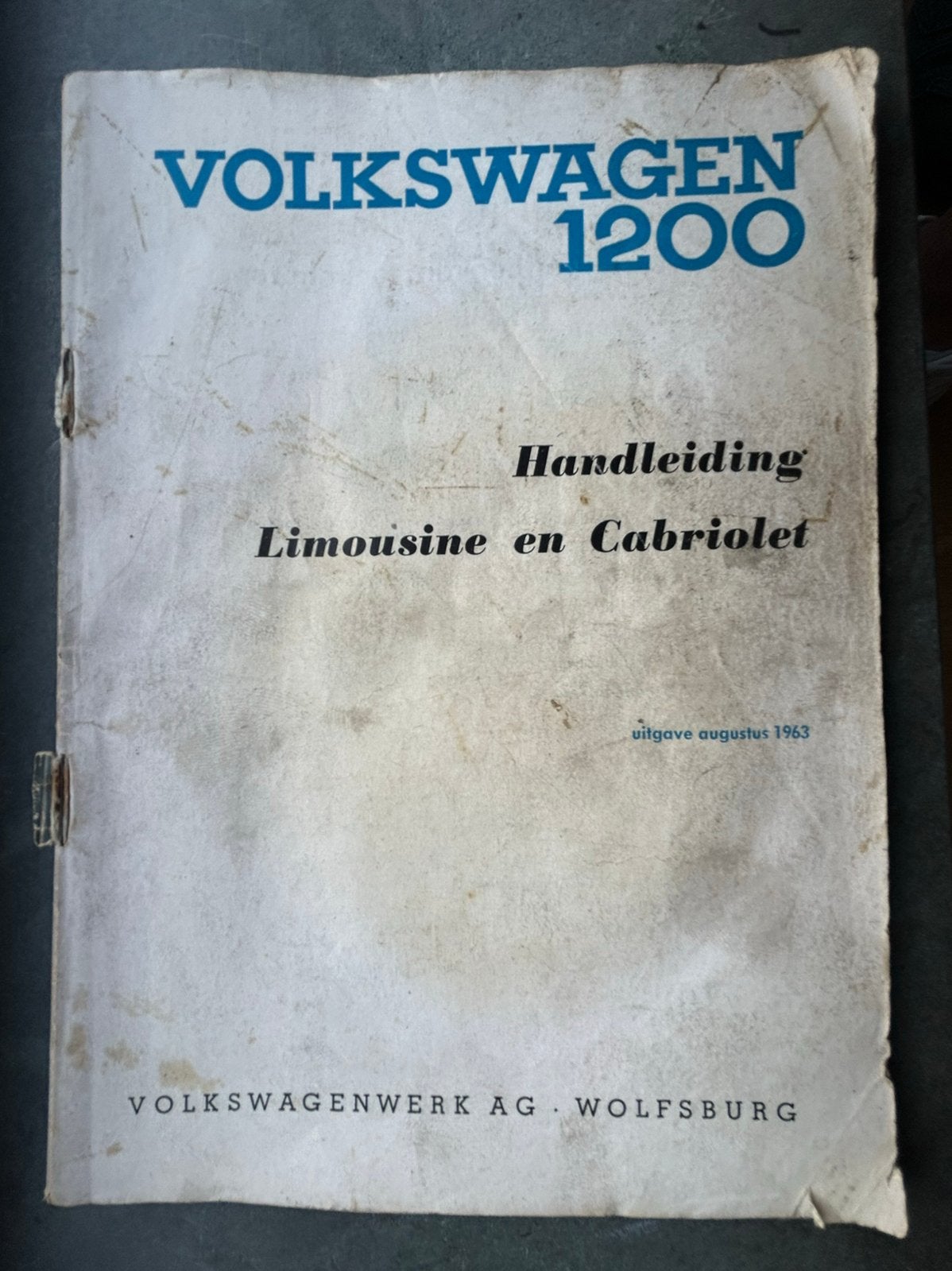 1963 - Volkswagen 1200 Handleiding Limousine en Cabriolet, Ophalen of Verzenden
