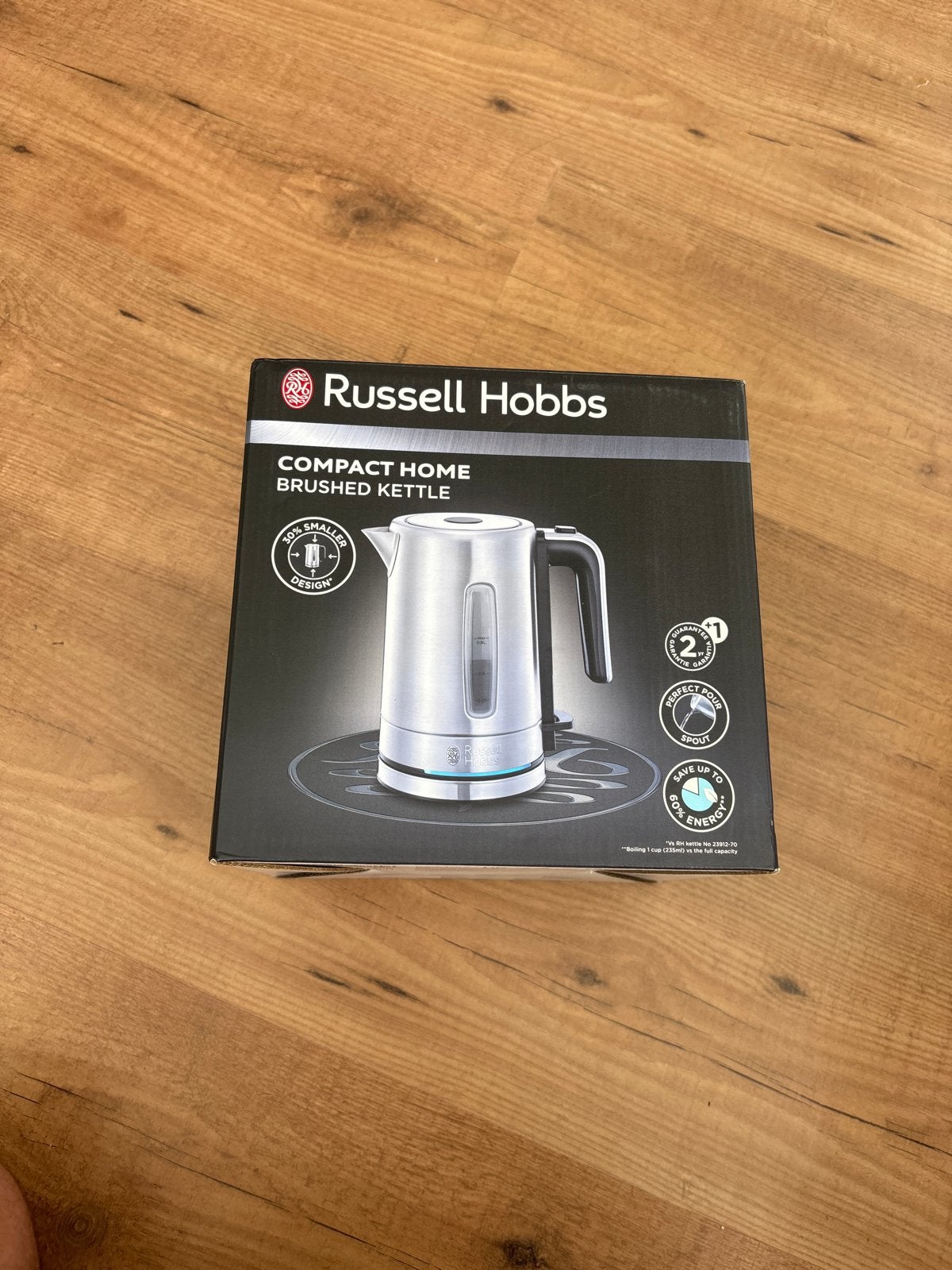 Russell Hobbs Compact Home Waterkoker RVS, Minder dan 1 liter, Ophalen of Verzenden, Nieuw, Rvs
