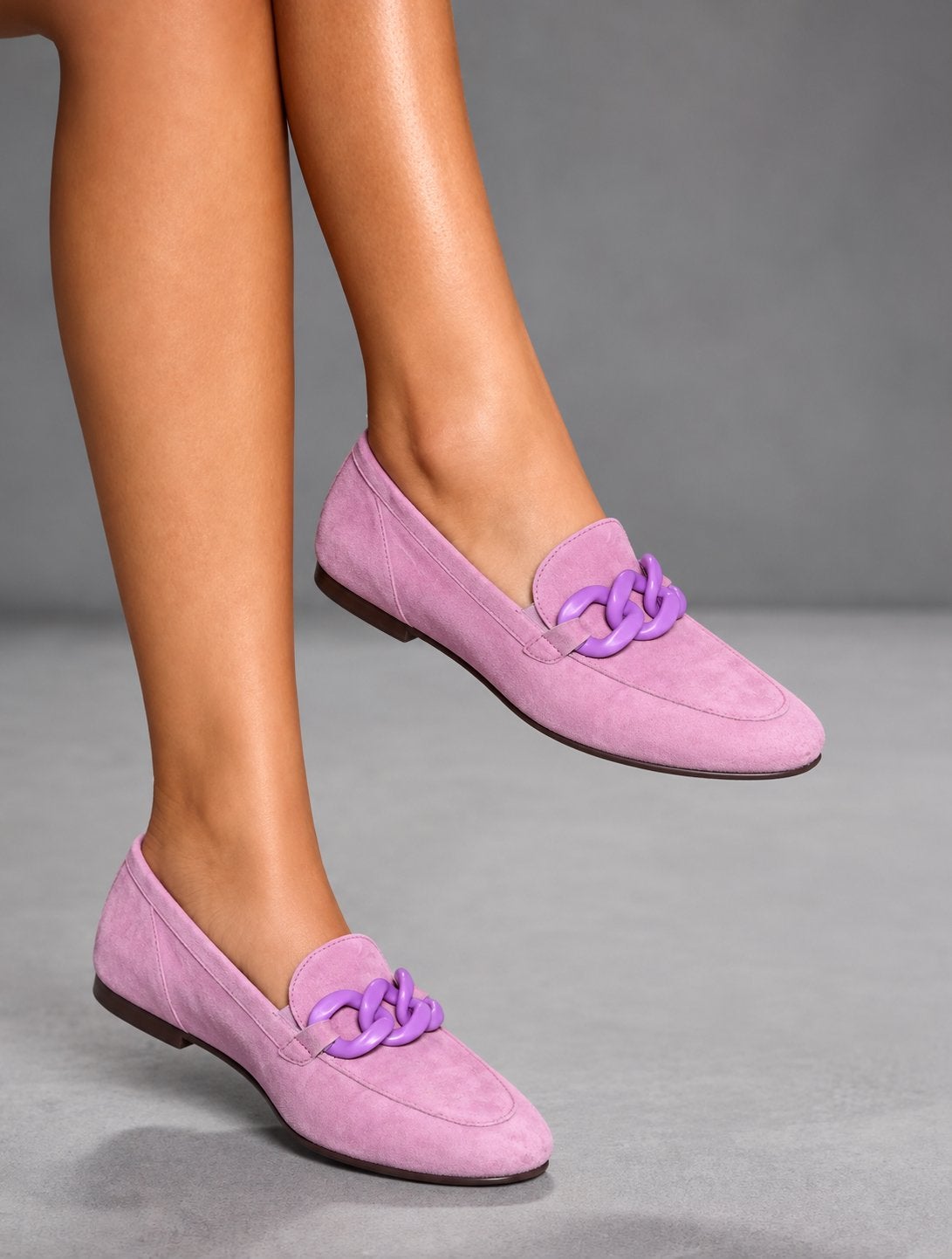 Prachtige lila loafers met ketting maat 40, Overige kleuren, Instappers, Ophalen of Verzenden, Zo goed als nieuw