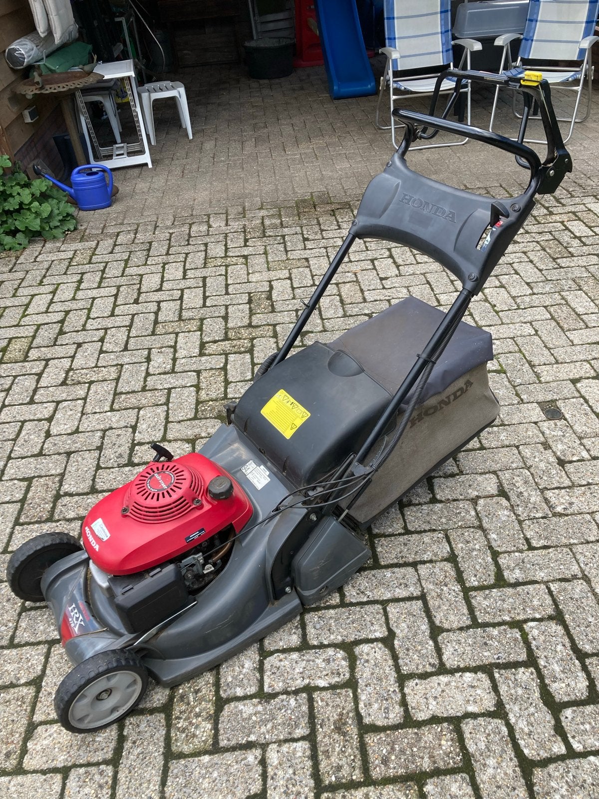 Honda HRX 476 Benzine Grasmaaier met Opvangzak, Ophalen, Cirkelmaaier, Gebruikt, 40 t/m 49 cm