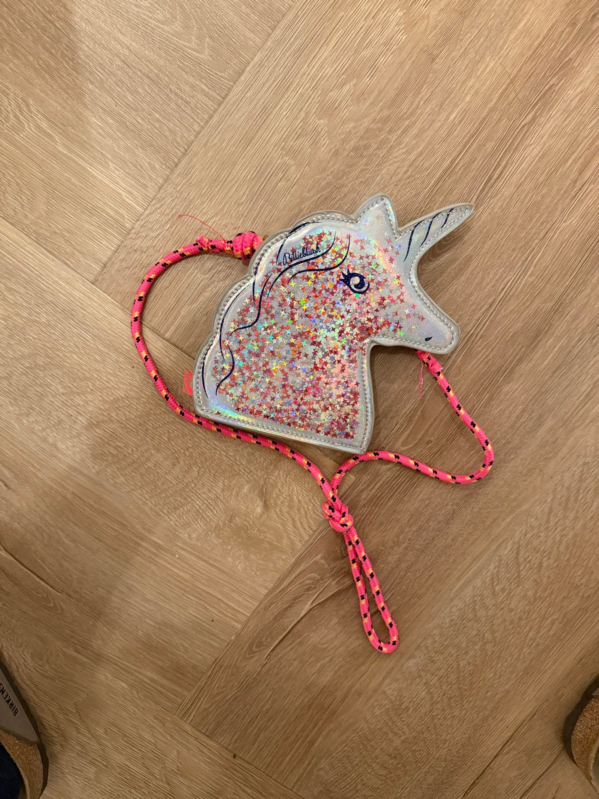 Billieblush Unicorn Schoudertas Zilver Roze Glitters, Ophalen of Verzenden, Zo goed als nieuw, Roze