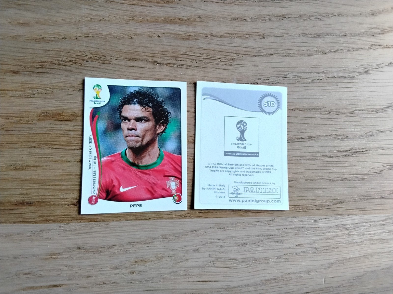 Panini FIFA World Cup 2014 Sticker - Pepe (Portugal), Ophalen of Verzenden, Zo goed als nieuw, Poster, Plaatje of Sticker