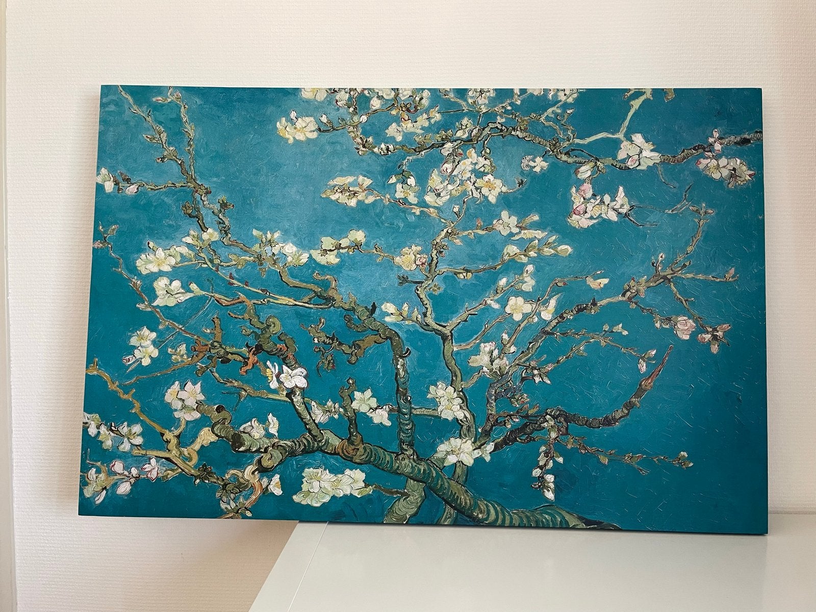 Amandelbloesem - Van Gogh reproductie, Antiek en Kunst, Doek, Klassiek, Print, Ophalen