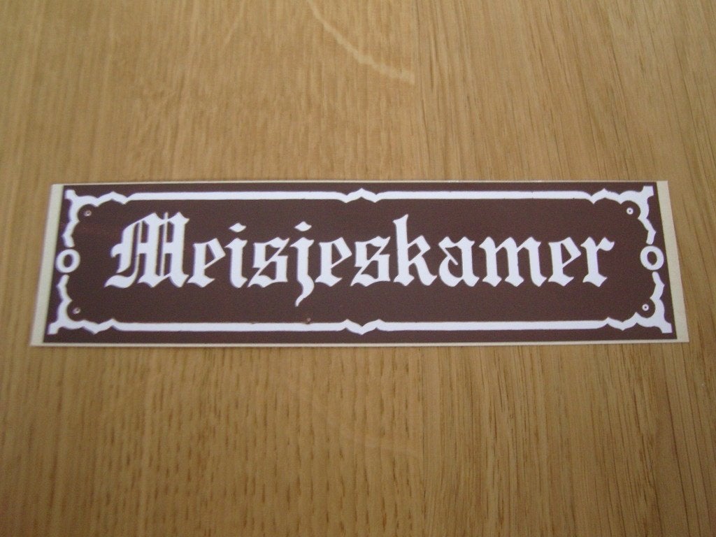 sticker deursticker MEISJESKAMER, Ophalen, Zo goed als nieuw