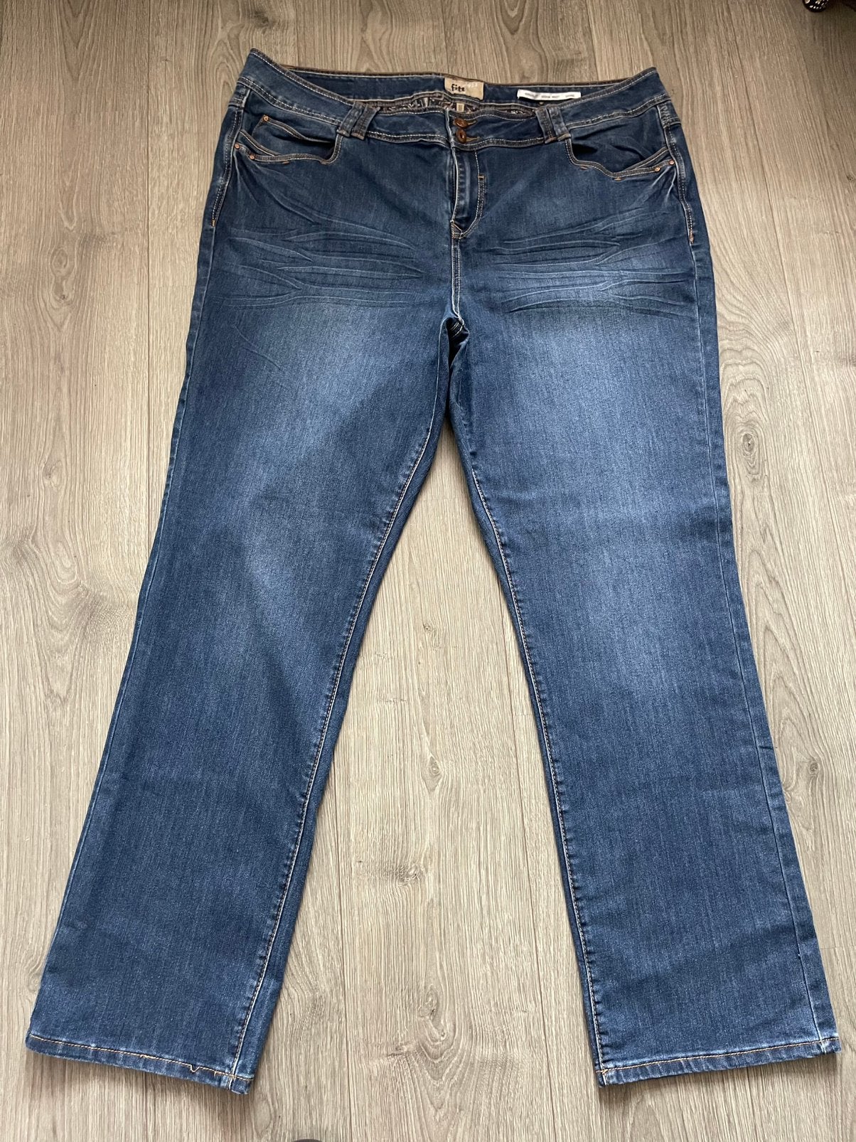 Miss Etam stretch spijkerbroek maat 52 Model samba, Kleding | Dames, Grote Maten, Ophalen of Verzenden, Zo goed als nieuw, Blauw