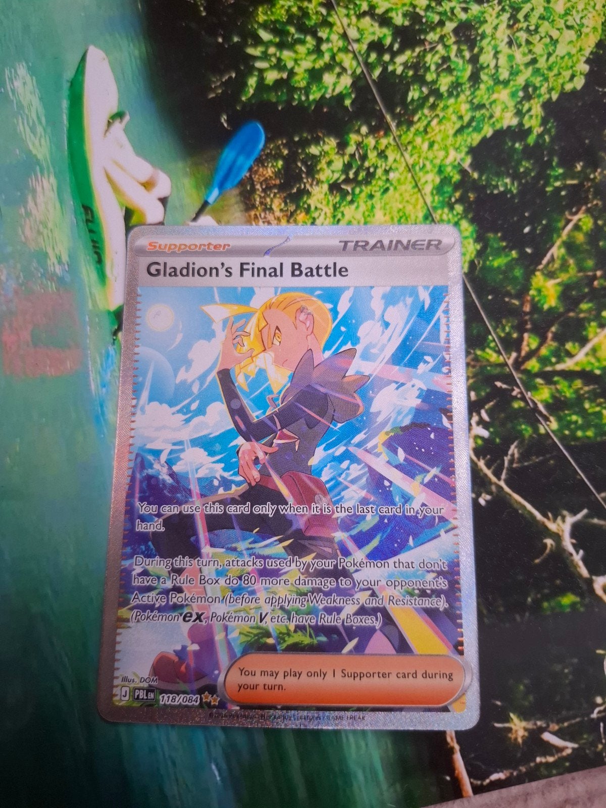 Gladion's Final Battle Trainer Kaart (Foil), Ophalen, Zo goed als nieuw, Losse kaart, Foil