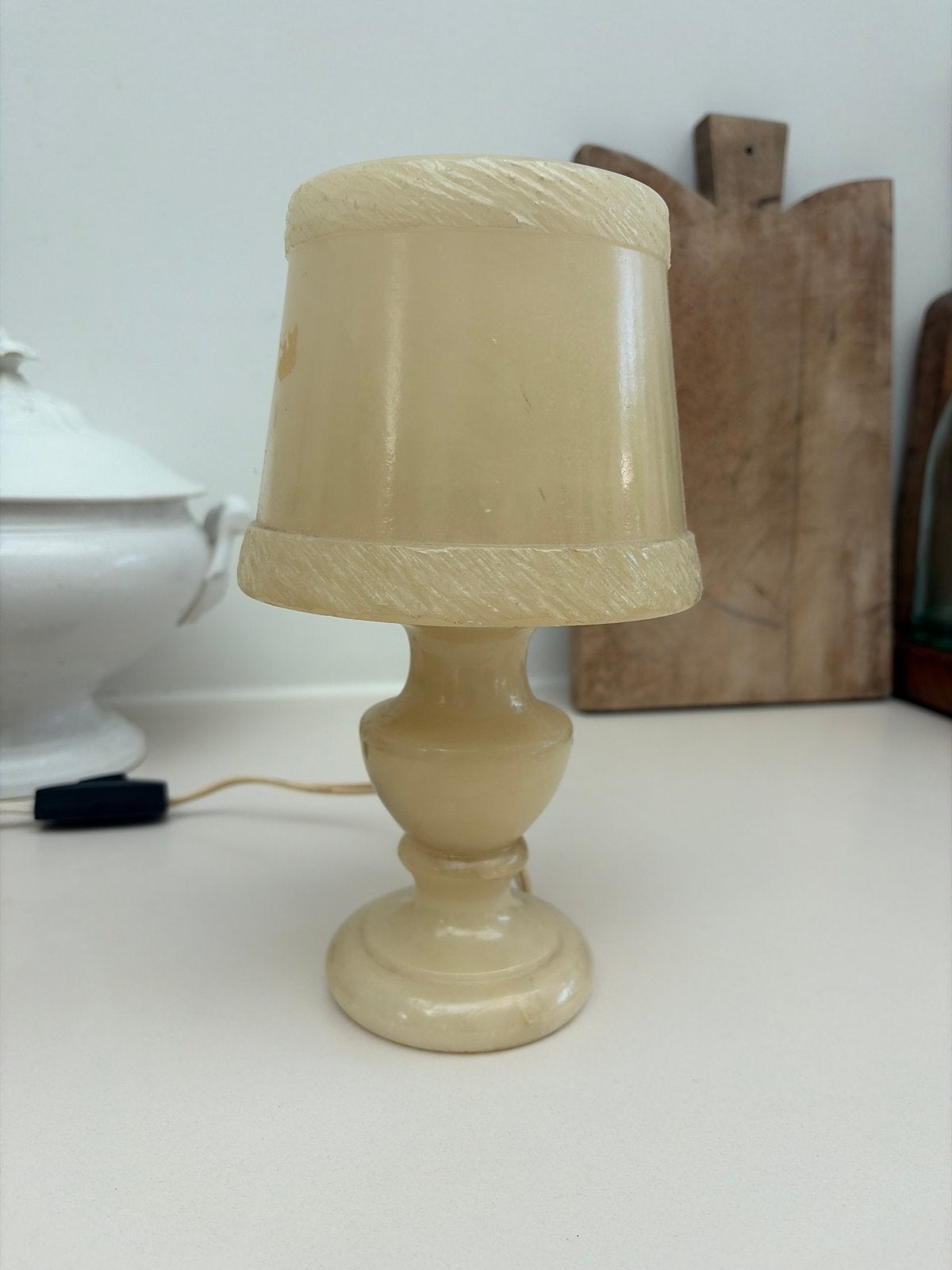 Vintage onyx tafellampje, Ophalen of Verzenden