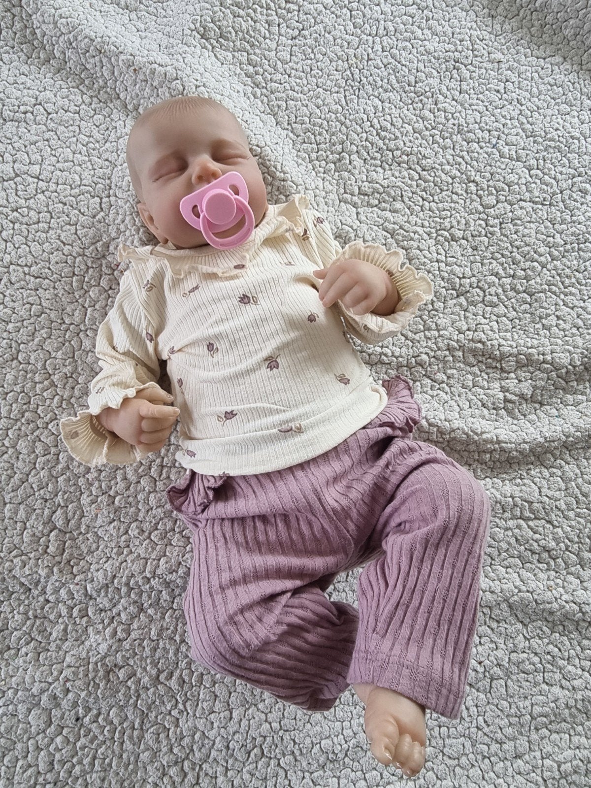 Rebornpop - realistische babypop met roze speen, Ophalen of Verzenden, Nieuw, Babypop