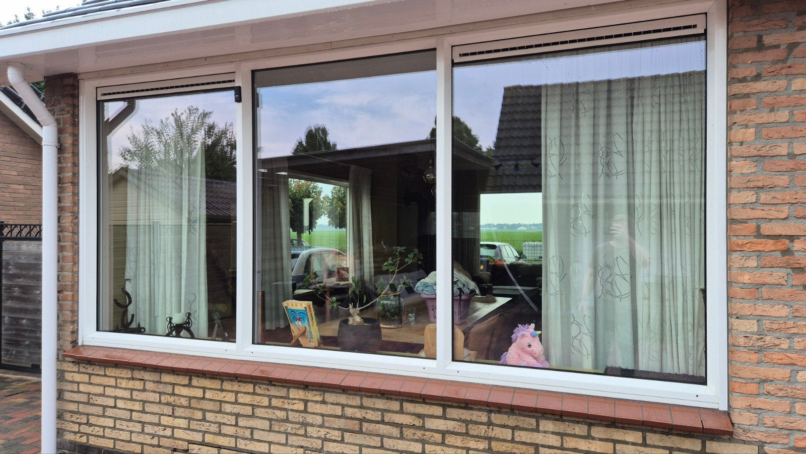 Kunststof kozijn met HR++ glas (2024) - 370x177cm, Ophalen, Gevelraam of Ruit, Gebruikt, 160 cm of meer
