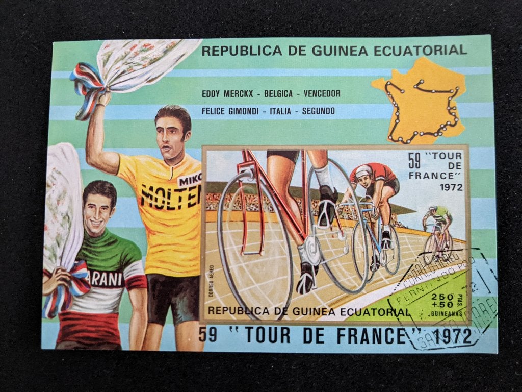 ECUATORIAAL GUINEE 1972; BLOK TOUR DE FRANCE, Verzenden, Gestempeld, Sport