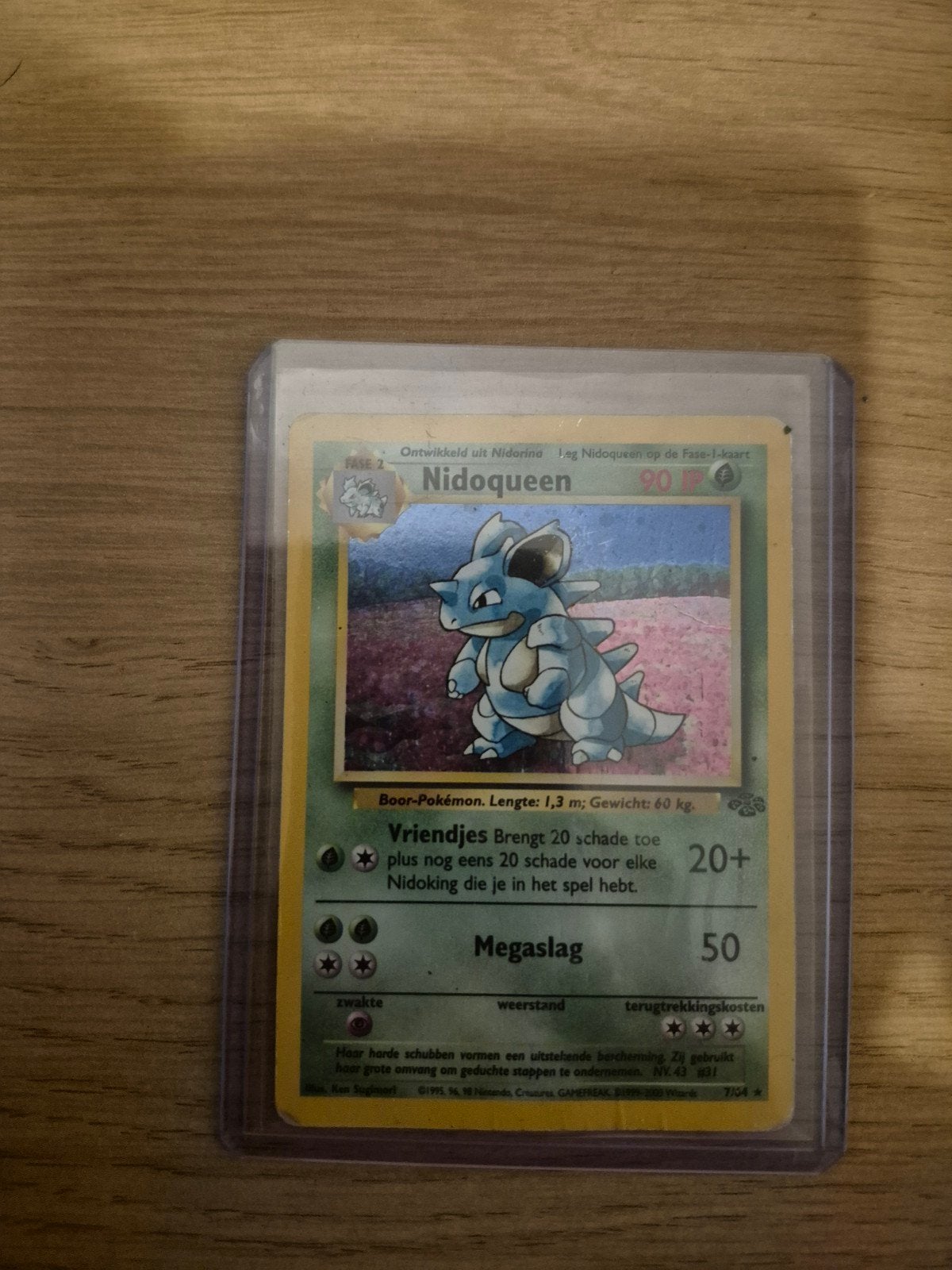 Nidoqueen Pokémon kaart (Base Set) holo, Ophalen of Verzenden, Gebruikt, Losse kaart