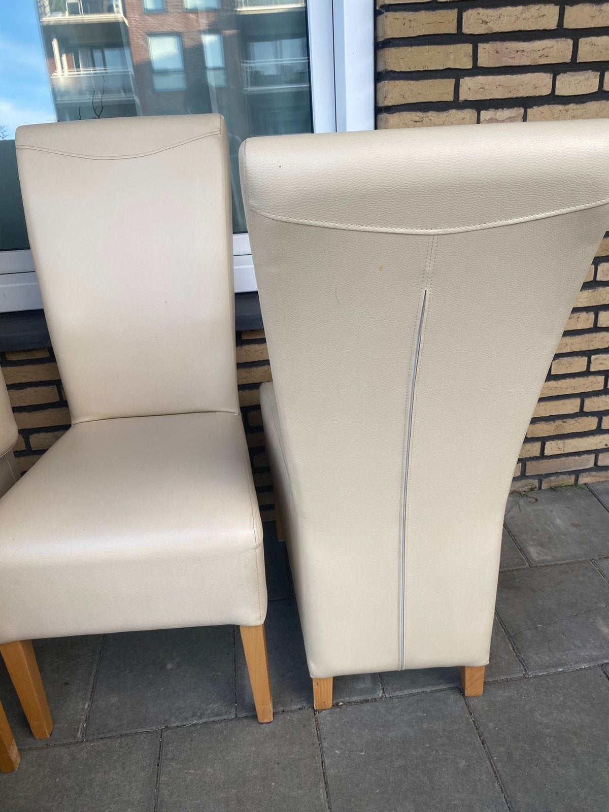 Eettafel stoelen beige, Ophalen, Zo goed als nieuw, Overige kleuren, Vier