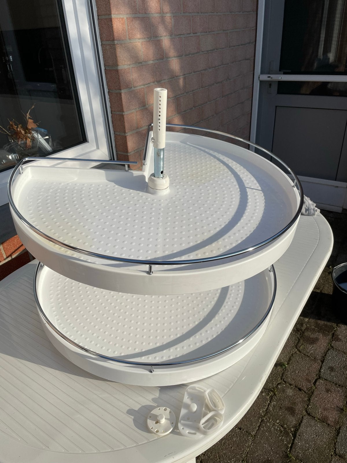 Draaiplateau Keuken Carousel - Wit, 2 Lagen, Ophalen, Kunststof, Wit, Overige merken