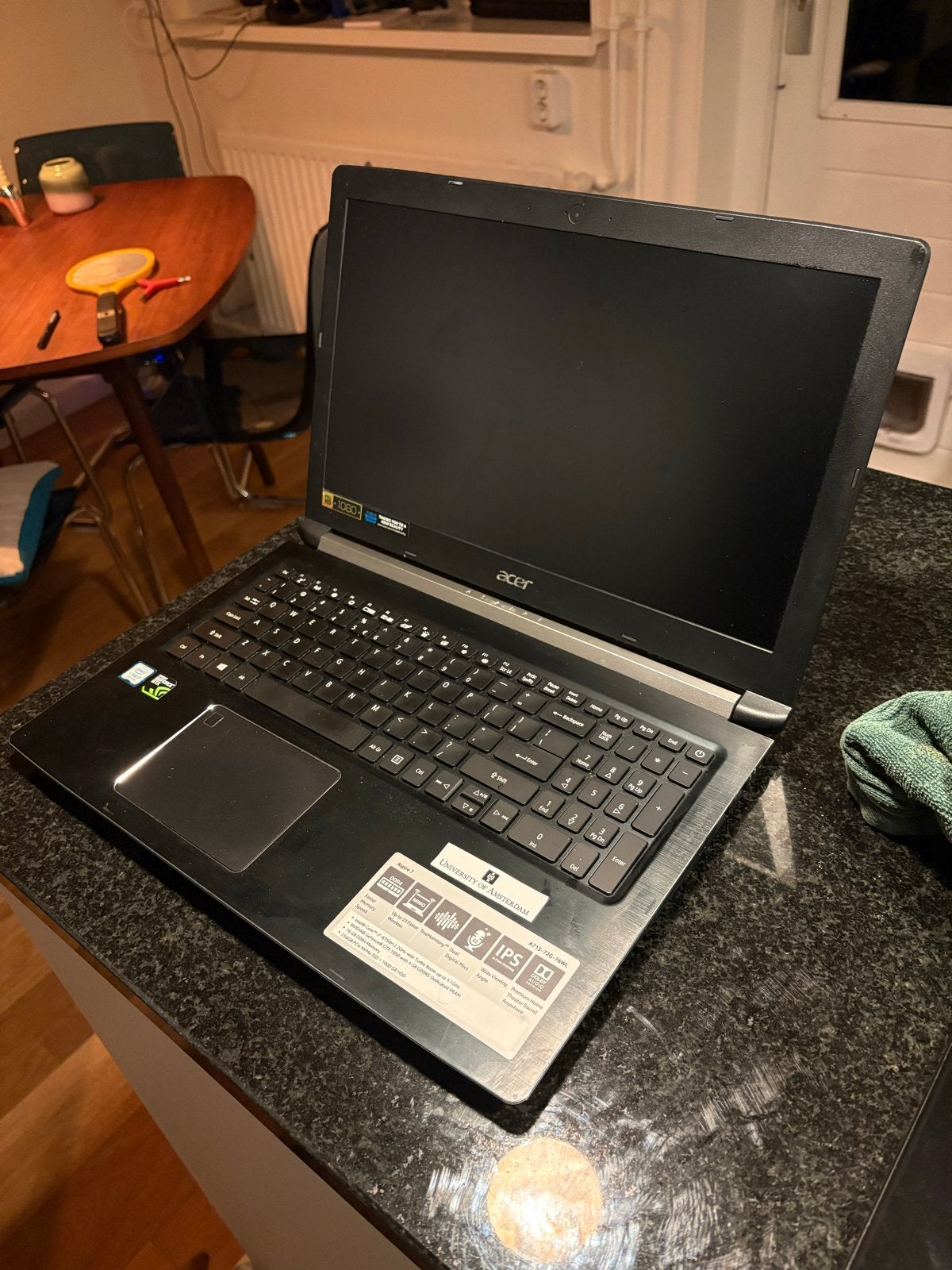 Acer Aspire 7 (A715-72G-76WL) - i7, 16GB RAM, GTX 1050, Ophalen, Gebruikt, Met videokaart, 2 tot 3 Ghz