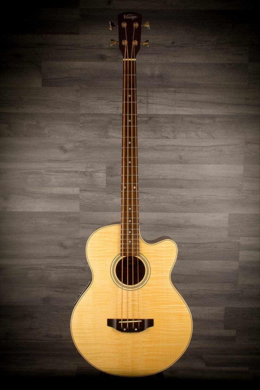 Vintage VCB430N Elektro-akoestische Basgitaar (Natural), Muziek en Instrumenten, Snaarinstrumenten | Gitaren | Bas, Ophalen of Verzenden