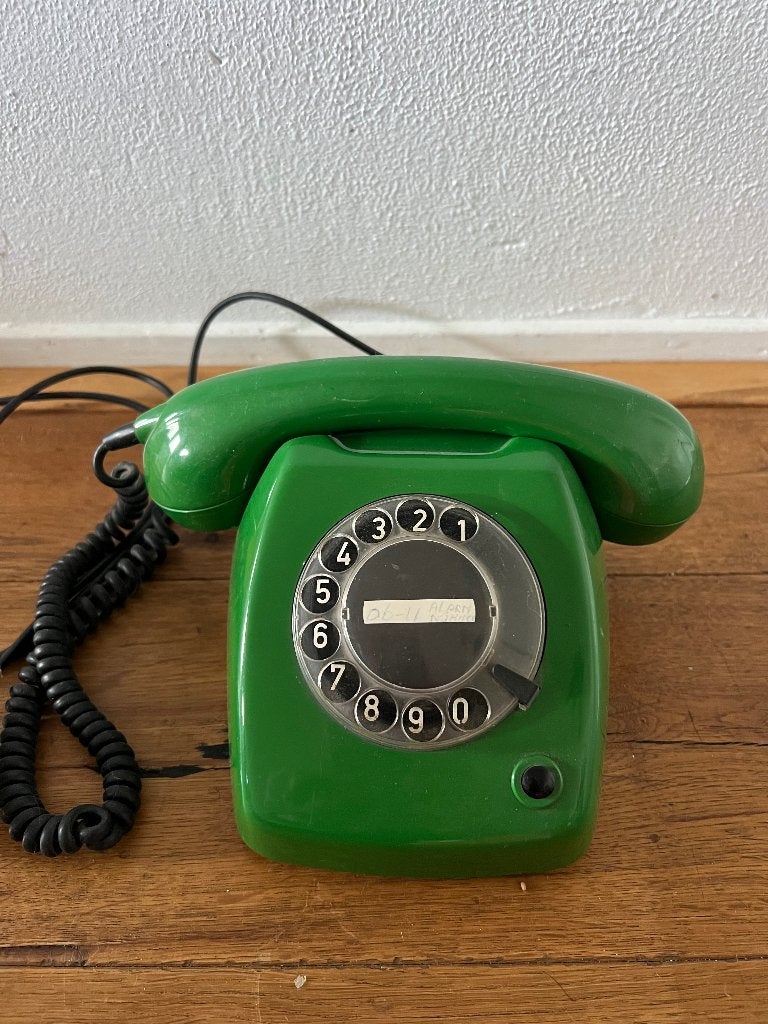 Vintage groene PTT T65 deluxe draai telefoon, Ophalen of Verzenden, Zo goed als nieuw, Met draaischijf